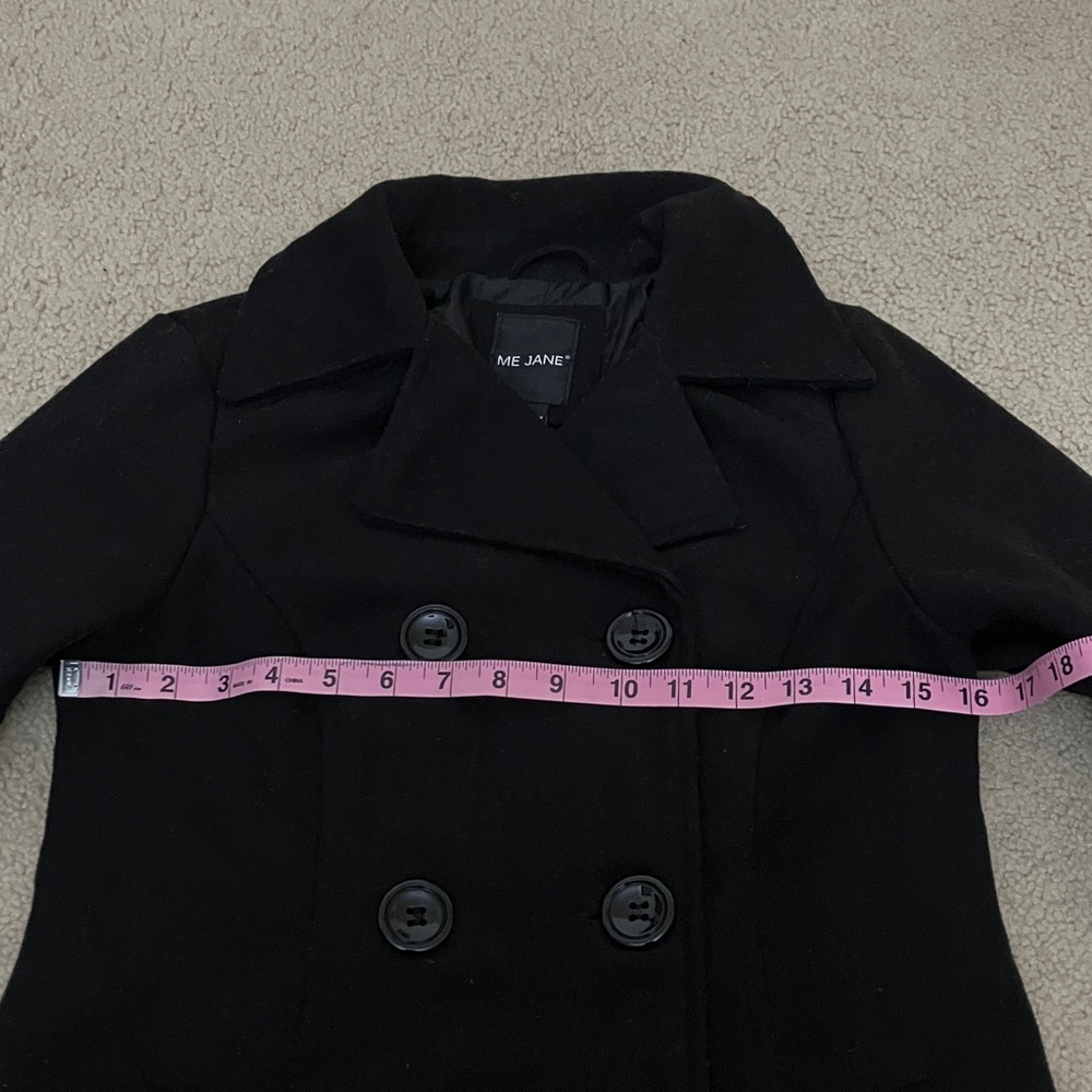 Wool Blend Pea Coat, Tapered Fit, Double breasted, Winter warmth, xs - Picture 3 of 5